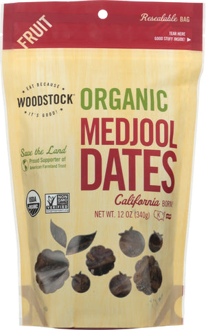 WOODSTOCK: Dates Medjool Organic, 12 oz