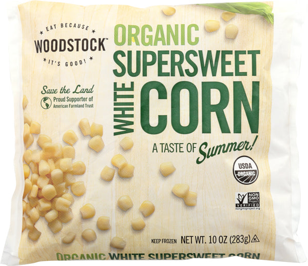 WOODSTOCK: Organic Frozen Supersweet White Corn, 10 oz