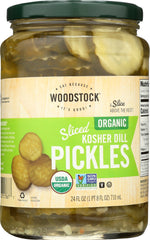 WOODSTOCK: Organic Kosher Sliced Dill Pickles, 24 oz