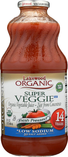LAKEWOOD: Juice Veggie Super Low Sodium, 32 oz