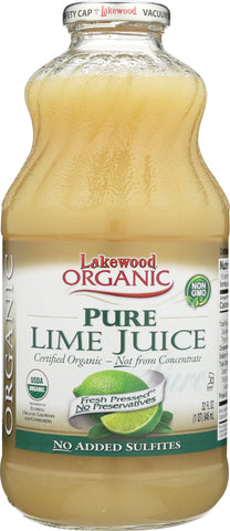 LAKEWOOD: Juice Pure Lime Organic, 32 oz