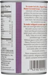 LETS DO ORGANICS: Organic Heavy Coconut Cream 30% Coconut Fat, 13.5 oz