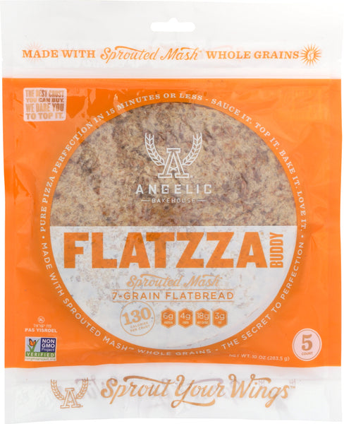 ANGELIC BAKEHOUSE: Flatzza Buddy Sprouted Mash 7-Grain Flatbread, 10 oz