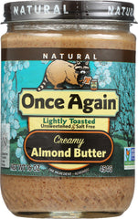 ONCE AGAIN: Nut Creamy Butter Almond Lightly Toasted, 16 oz