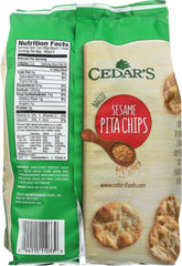 CEDARS: Sesame Pita Chips 6 Oz