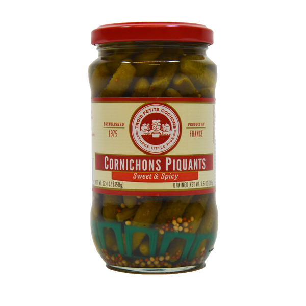 LES TRIOS PETITS: Gherkins Sweet and Spicy Baby, 12.4 oz