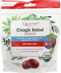 QUANTUM: Lozenges Cough Relief Cherry Organic, 18 ea