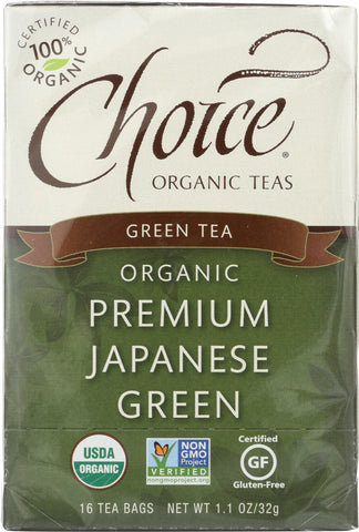 CHOICE ORGANIC TEAS: Premium Japanese Green Tea 16 Tea Bags, 1.1 oz