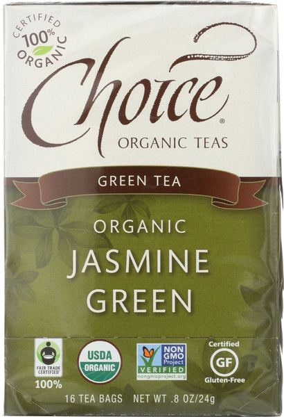 CHOICE TEA: Organic Jasmine Green Tea, 16 bg