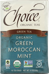 CHOICE TEA: Organic Green Moroccan Mint Tea, 16 bg