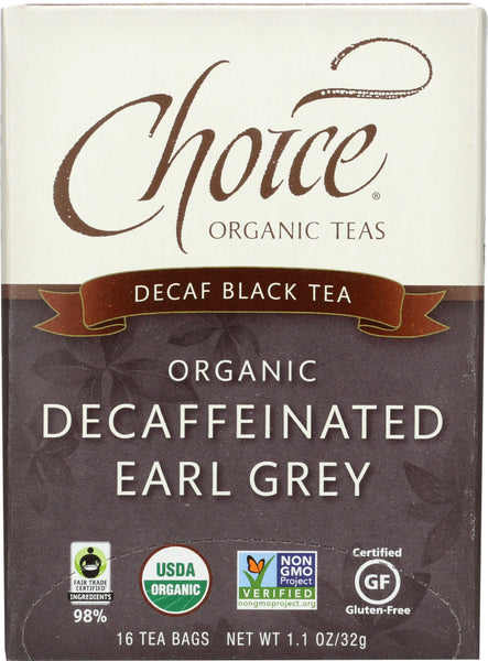 CHOICE TEA: Decaffeinated Earl Grey Tea, 16 bg