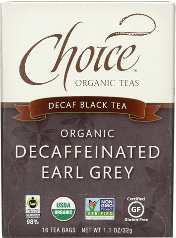 CHOICE TEA: Decaffeinated Earl Grey Tea, 16 bg