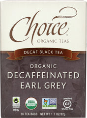 CHOICE TEA: Decaffeinated Earl Grey Tea, 16 bg