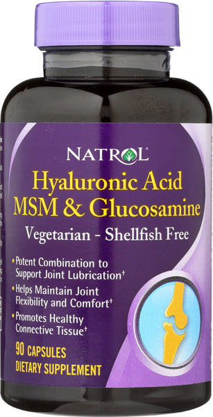 NATROL: Hyaluronic Acid MSM & Glucosamine, 90 Capsules