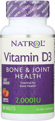 NATROL: Vitamin D3 Fast Dissolve Mini Tablets 2000 IU, 90 tablets