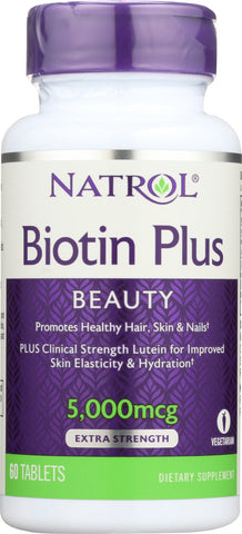 NATROL: Biotin Plus + Lutein, 60 tb