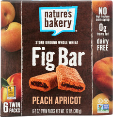 NATURES BAKERY: Peach Apricot Whole Wheat Fig Bar, 12 oz