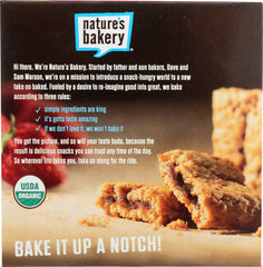 NATURES BAKERY: Organic Honey & Oat Bar Strawberry, 7.8 oz