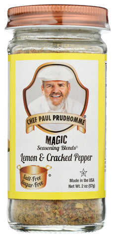 CHEF PAUL PRUDHOMME'S MAGIC SEASONING BLENDS:  Lemon And Cracked Pepper, 2 oz