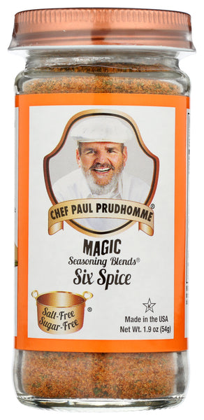 CHEF PAUL PRUDHOMME'S MAGIC SEASONING BLENDS:  Blends Six Spice, 1.9 oz
