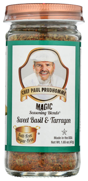 CHEF PAUL PRUDHOMME'S MAGIC SEASONING BLENDS:  Sweet Basil & Tarragon (former Seven Herb), 1.65 oz