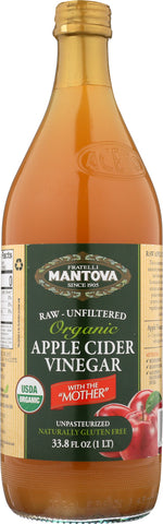 MANTOVA: Vinegar Apple Cider Organic, 34 oz