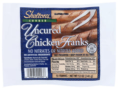 SHELTON'S POULTRY: Chicken Frank Uncured, 12 oz