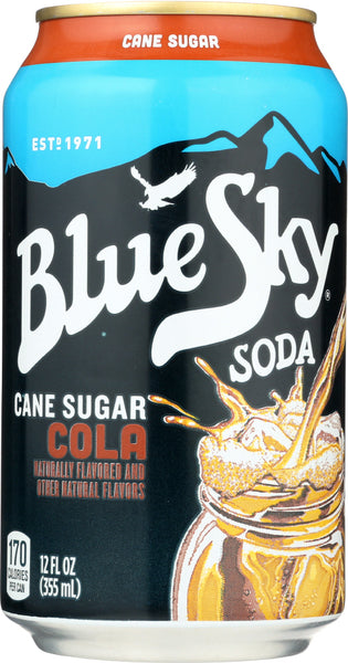 BLUE SKY: Cane Sugar Soda Cola 6-12oz, 72 oz