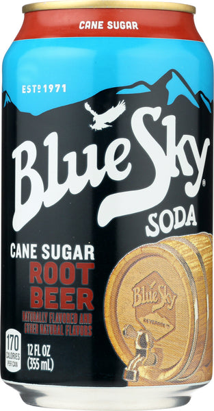 BLUE SKY: Cane Sugar Soda Root Beer 6-12oz, 72 oz