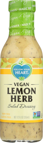 FOLLOW YOUR HEART: Vegan Lemon Herb Salad Dressing, 12 oz