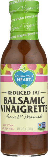 FOLLOW YOUR HEART: Balsamic Vinaigrette Dressing Reduced Fat, 12 oz