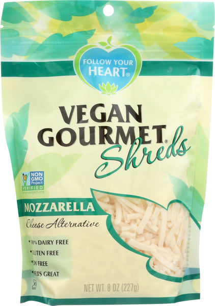 FOLLOW YOUR HEART: Mozzarella Cheese Alternative Shreds, 8 oz