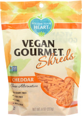 FOLLOW YOUR HEART: Cheddar Cheese Alternative Shreds, 8 oz