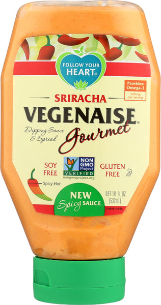 FOLLOW YOUR HEART: Sriracha Vegenaise Gourmet, 18 oz