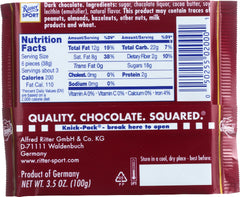 RITTER SPORT: Dark Chocolate 50% Cocoa, 3.5 oz