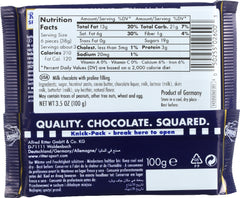 RITTER SPORT: Milk Chocolate Bar with Nougat Praline Filling, 3.5 oz