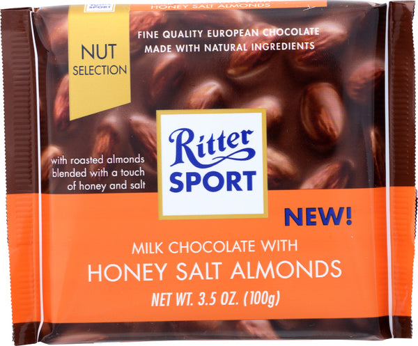 RITTER SPORT: Honey Salt Almonds Chocolate Bar, 3.5 oz