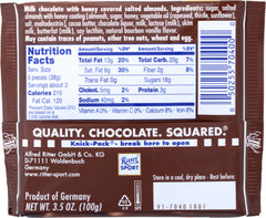 RITTER SPORT: Honey Salt Almonds Chocolate Bar, 3.5 oz
