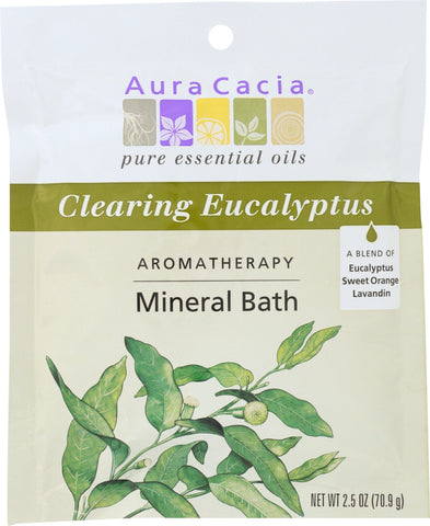 AURA CACIA: Aromatherapy Mineral Bath Clearing Eucalyptus, 2.5 Oz