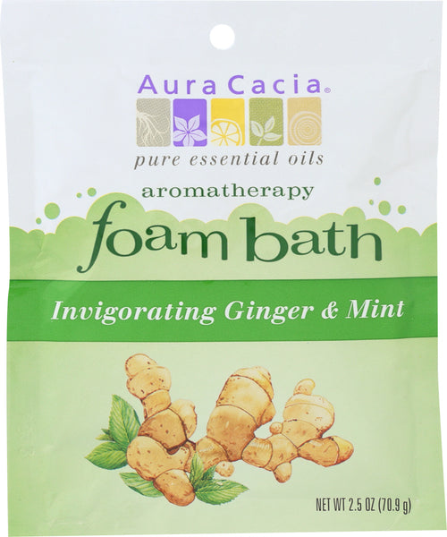 AURA CACIA: Foam Bath Invigorating Ginger & Mint, 2.5 oz