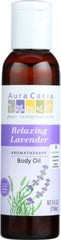 AURA CACIA: Aromatherapy Body Oil Relaxing Lavender, 4 oz