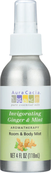 AURA CACIA: Room & Body Mist Invigorating Ginger & Mint, 4 oz