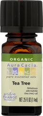 AURA CACIA: Organic Tea Tree Essential Oil, 0.25 oz