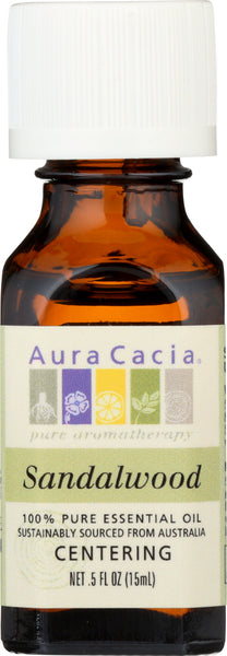 AURA CACIA: 100% Pure Essential Oil Sandalwood, 0.5 Oz