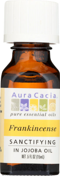 AURA CACIA: Precious  Essential Oil Frankincense Jojoba 0.5 oz