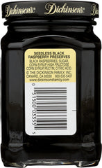 DICKINSON'S: Pure Seedless Black Raspberry Preserves, 10 Oz