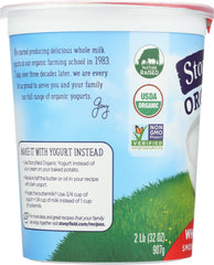 STONYFIELD: Organic Smooth and Creamy Whole Milk Plain Yogurt, 32 oz