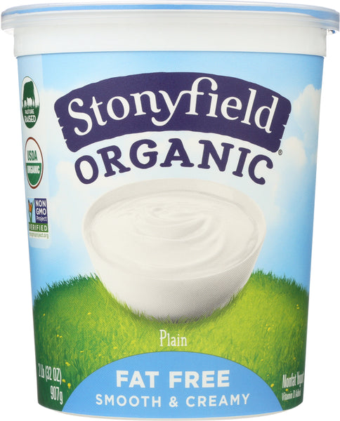 STONYFIELD: Organic Fat Free Plain Yogurt, 32 oz