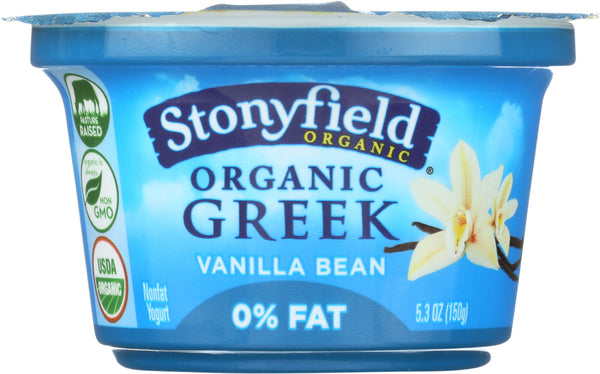 STONYFIELD: 0% Fat Greek Vanilla Bean, 5.30 oz