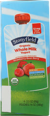 STONYFIELD: Whole Milk Yogurt 4-Pouches Strawberry Beet Berry, 14 oz